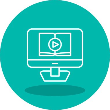 Video dersi için. Web simgesi basit illüstrasyon