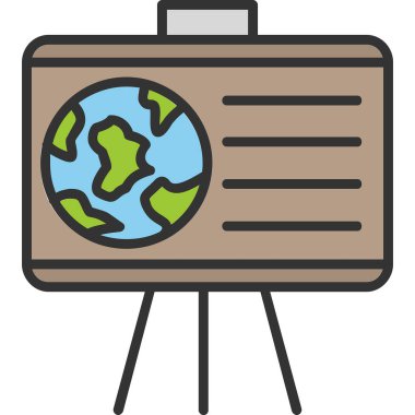 Coğrafya web simgesi, vektör illüstrasyonu