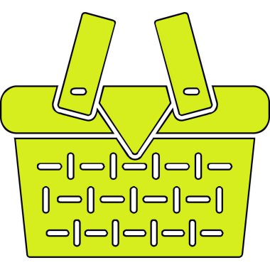 piknik sepeti simge vektör çizim