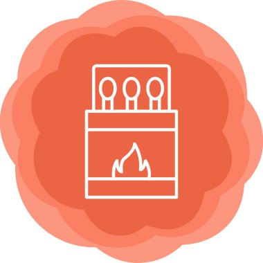 Kibrit. Web simgesi basit illüstrasyon 