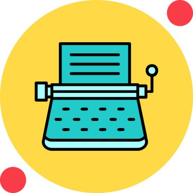 Daktilo. Web simgesi basit illüstrasyon 