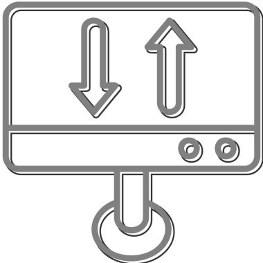 Monitör simgesinin vektör illüstrasyonu 