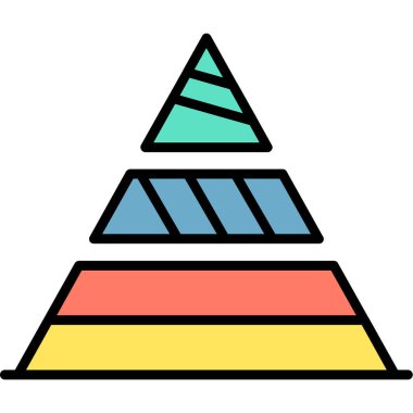 Piramit Grafik simgesi, vektör illüstrasyonu basit tasarım