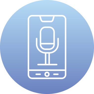 Telefon Kaydı, mikrofon ikonu vektör çizimi