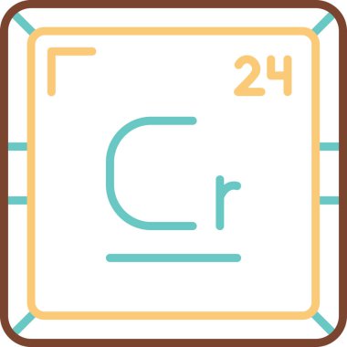 Krom, CR, kimyasal element simgesi. Periyodik tablo elementi. Atom numarası ile imzala