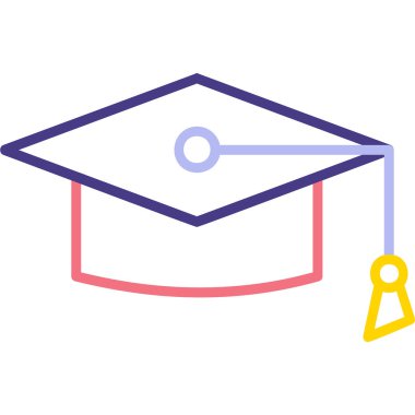 Mortarboard web simgesi basit illüstrasyon