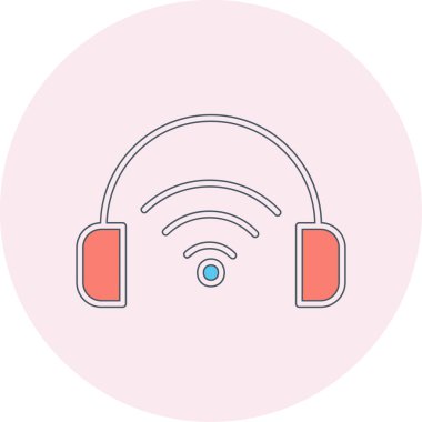 Çevrimiçi Podcast ikon vektör çizimi