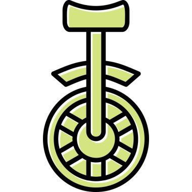 Tek tekerlekli bisiklet. Web simgesi basit illüstrasyon