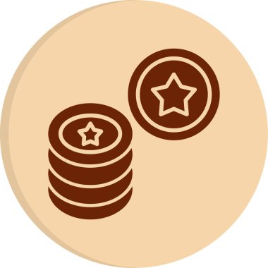 Bozuk para simgesi, vektör illüstrasyonu basit tasarım