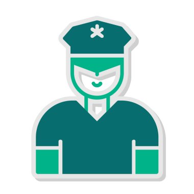 Güvenlik subayı simgesi, vektör illüstrasyonu basit tasarım