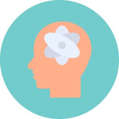 İnsan beyni simgesi, basit vektör çizimi 