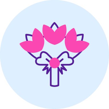 Çiçek buketi. Web simgesi basit illüstrasyon