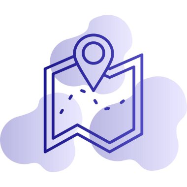 harita simgesinin vektör illüstrasyonu 