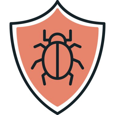 Antivirüs web simgesi, vektör çizimi