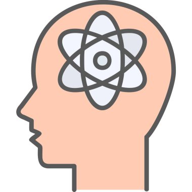 İnsan beyni simgesi, basit vektör çizimi 