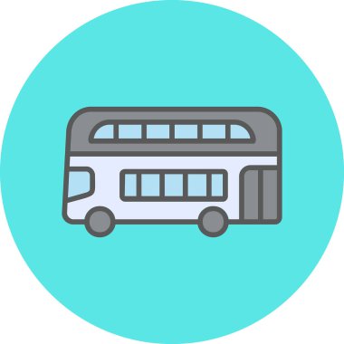 Çift katlı otobüs. Web simgesi basit illüstrasyon