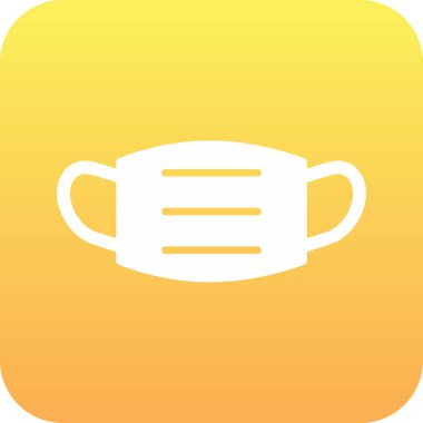 Tıbbi maske ikonu, düz stil. vektör illüstrasyonu 