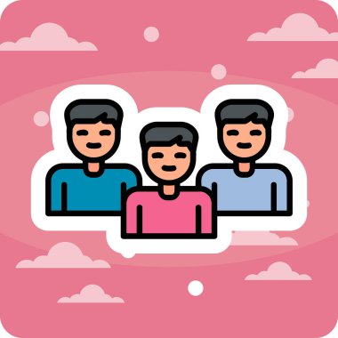 bir grup insan simgesi vektör illüstrasyon tasarımı 