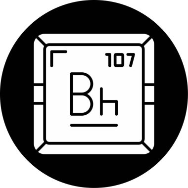 Bohrium kimyasal element web simgesi, basit illüstrasyon