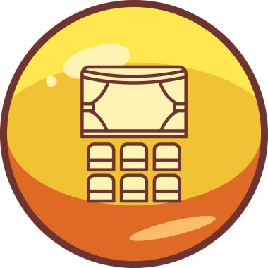 Tiyatro Web simgesi, vektör illüstrasyonu