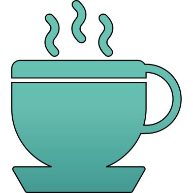 Kahve Kupası web simgesi, vektör çizim 