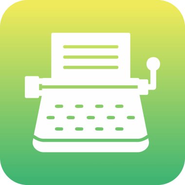 Daktilo. Web simgesi basit illüstrasyon 