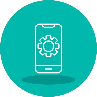 akıllı telefon ayarlama web simgesi vektör çizimi 