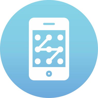 Mobil Desen Kilit simgesi, vektör illüstrasyonu