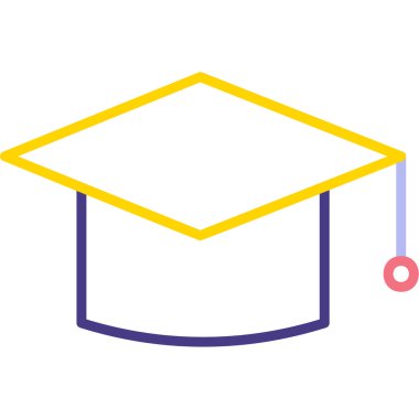 mezuniyet şapkası, web simgesi basit illüstrasyon