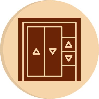 Asansör web simgesi, vektör illüstrasyonu