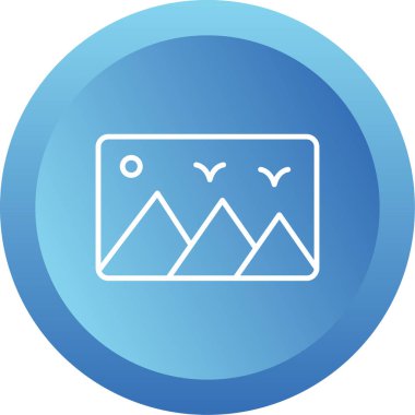 Dağ manzarası simgesi, vektör illüstrasyonu