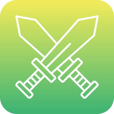 Çapraz kılıç simgesi vektör illüstrasyon 