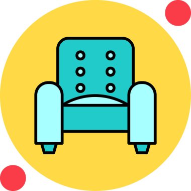 Kol Koltuğu Web simgesi basit illüstrasyon