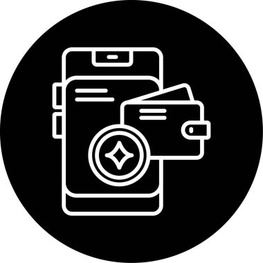 akıllı telefon ve cüzdan, vektör çizimi