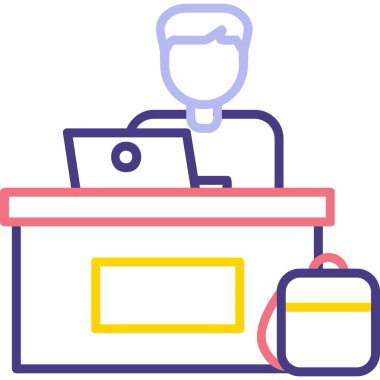 ofis çalışanı simgesi vektör illüstrasyon