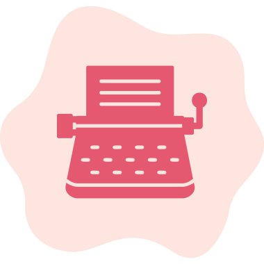 Daktilo. Web simgesi basit illüstrasyon 
