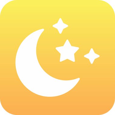 Yıldızlı ay. Web simgesi basit illüstrasyon 