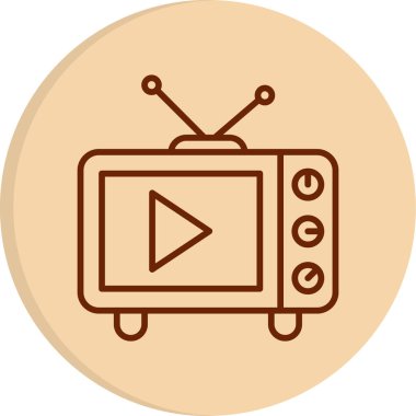 televizyon web simgesi, vektör çizim 