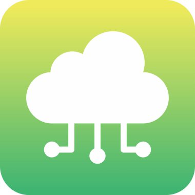 bulut hesaplama ağ simgesi, vektör illüstrasyonu 