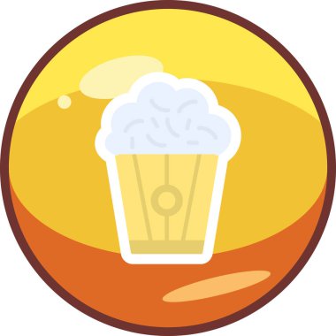 Patlamış mısır. Web simgesi basit illüstrasyon                                  