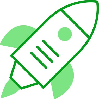 Roket. Web simgesi basit illüstrasyon 