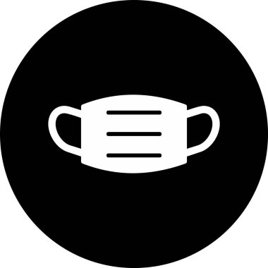 Tıbbi maske ikonu, düz stil. vektör illüstrasyonu 