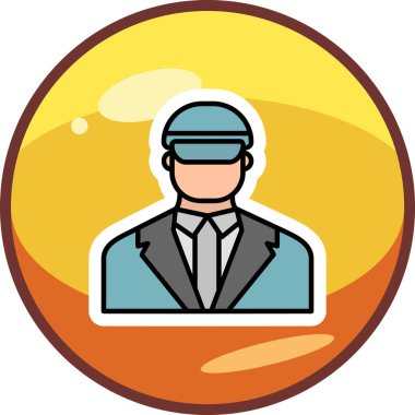 Güvenlik subayı simgesi, vektör illüstrasyonu basit tasarım