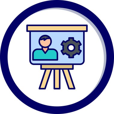 Proje Yönetimi düz simge vektör çizimi 