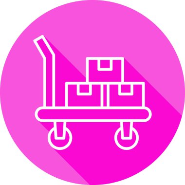 bagaj arabası ağ simgesi, vektör illüstrasyonu 