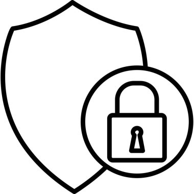 Güvenlik kalkanı simgesi, vektör illüstrasyonu