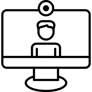 Video Arama simgesi, düz tasarım