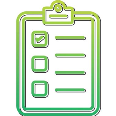 Kontrol listesi web simgesi, basit vektör illüstrasyonu 