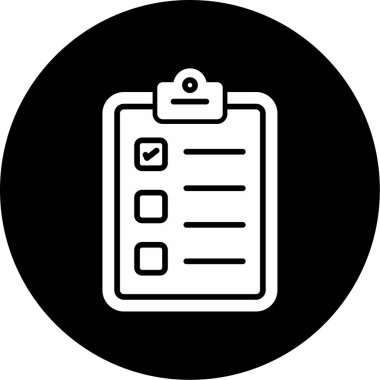 Kontrol listesi web simgesi, basit vektör illüstrasyonu 