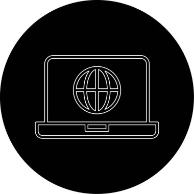 dizüstü bilgisayar simgesi, vektör illüstrasyonu basit tasarım